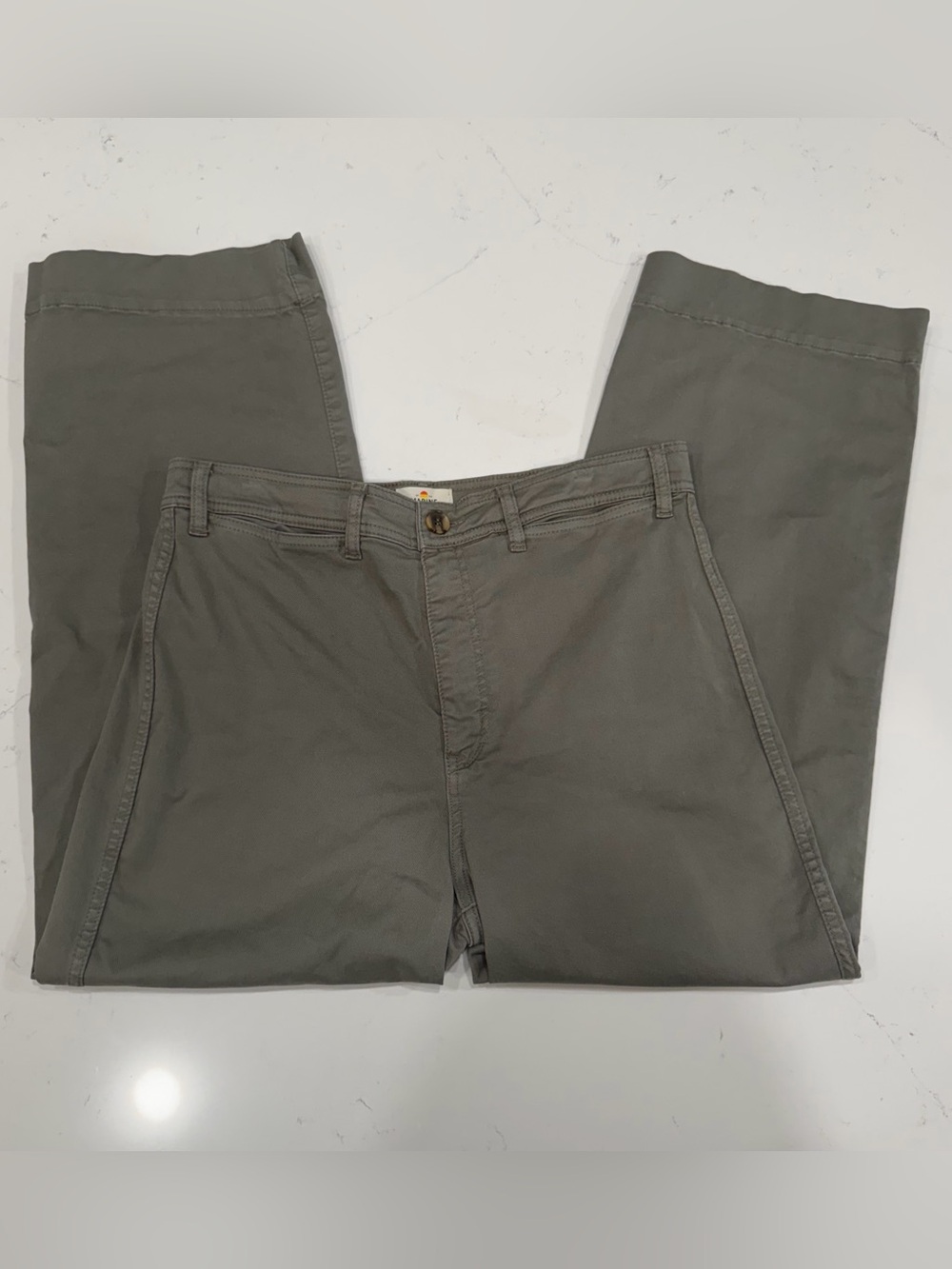 Marine Layer Women’s Bridget Crop Pant Wide Leg in Dusty Olive - 10